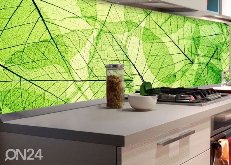 Köögi tagasein Leaf veins 260x60 cm suurendatud