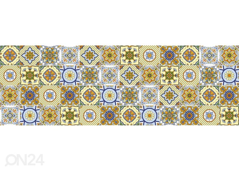 Köögi tagasein Ornamental Tiles Yellow 350x60 cm suurendatud