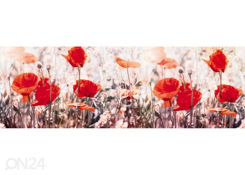 Köögi tagasein Poppy Flowers 260x60 cm suurendatud