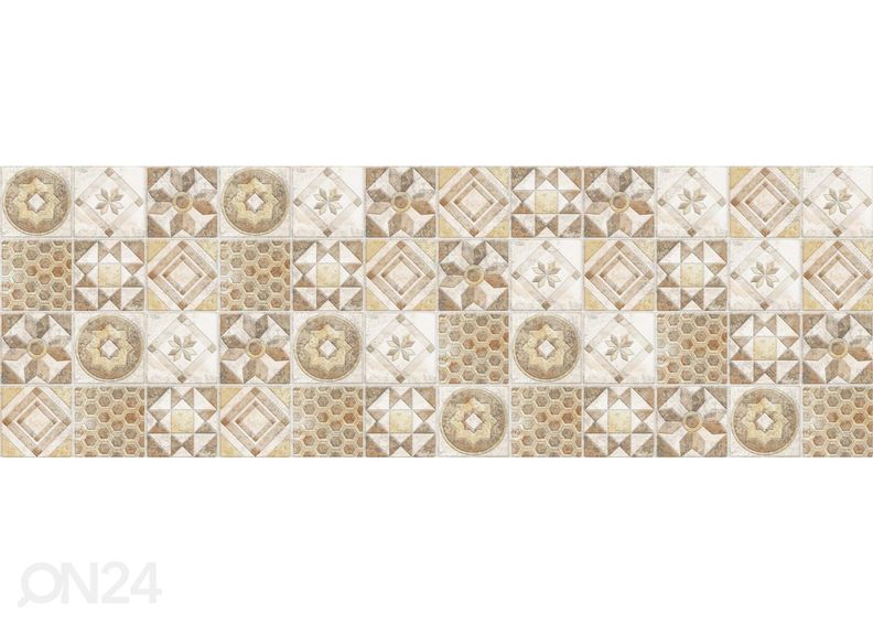 Köögi tagasein Vintage Beige Tiles 260x60 cm suurendatud