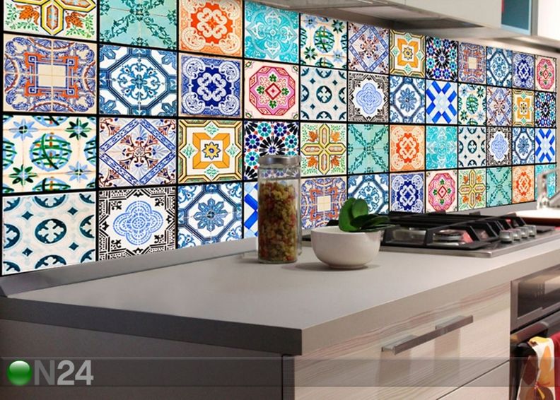 Köögi tagasein Vintage tiles 260x60 cm suurendatud
