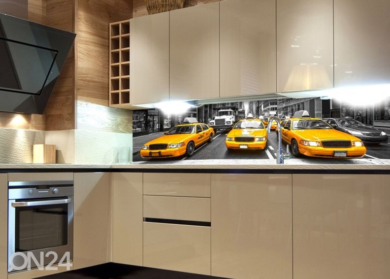 Köögi tagasein Yellow taxi 180x60 cm suurendatud