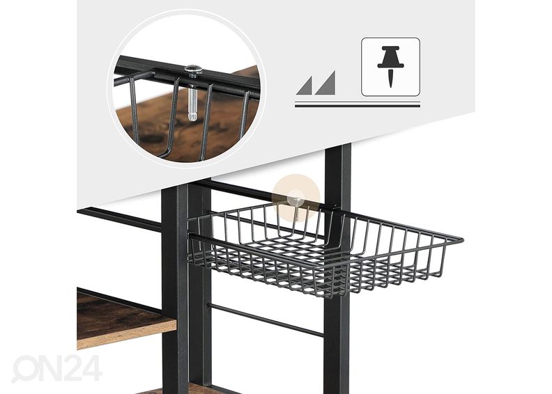 Köögiriiul 90x84 cm, pruun/must suurendatud