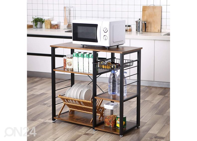 Köögiriiul 90x84 cm, pruun/must suurendatud