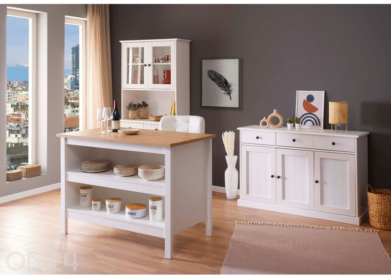 Köögisaar Julina, valge/artisan tamm suurendatud