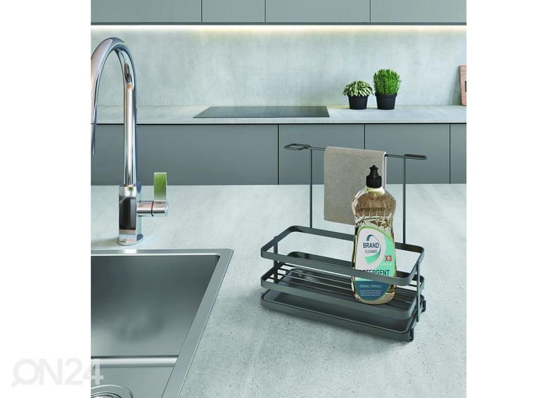 Köögitarvete hoidja tööpinnale Tokyo, 23x11x24 cm, must suurendatud