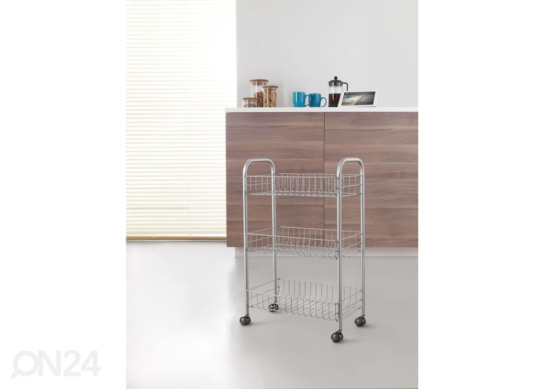 Korvriiul ratastel 3x Lugano, 41x23x63 cm, hõbe suurendatud