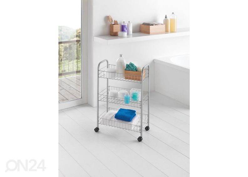 Korvriiul ratastel 3x Lugano, 41x23x63 cm, hõbe suurendatud