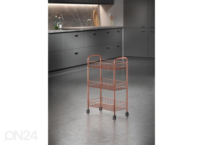 Korvriiul ratastel 3x Lugano, 41x23x63 cm, vask suurendatud