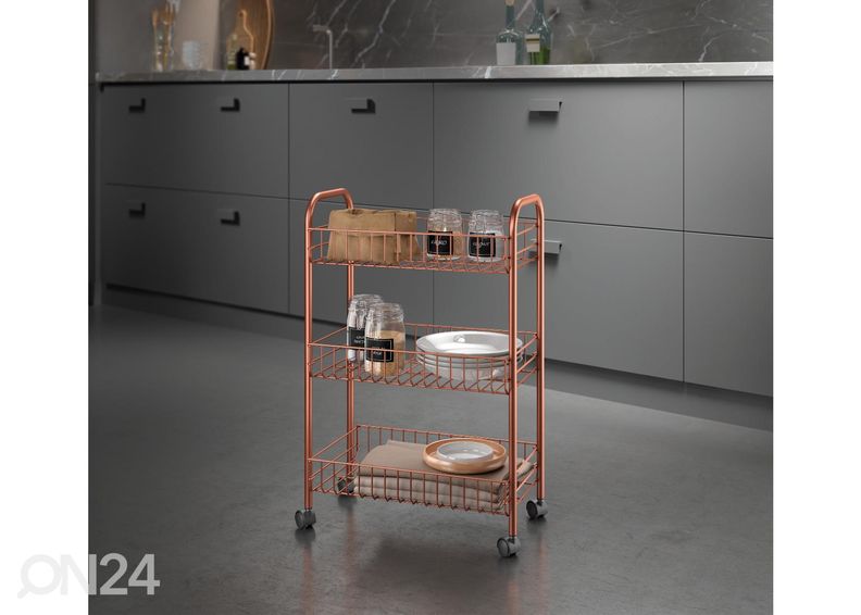 Korvriiul ratastel 3x Lugano, 41x23x63 cm, vask suurendatud