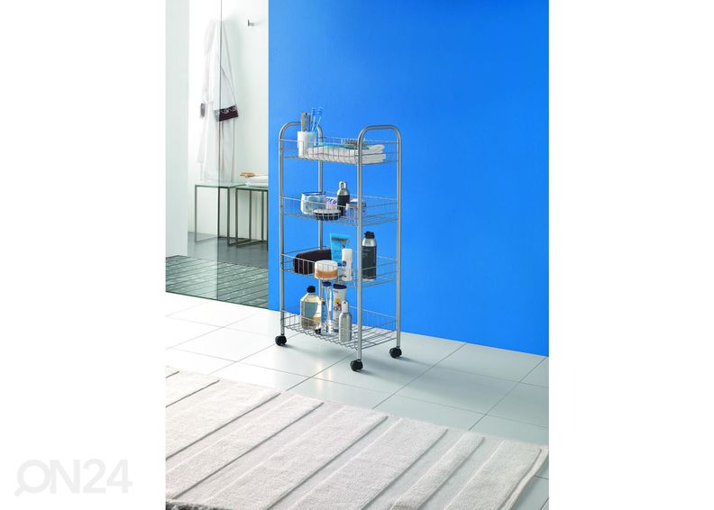 Korvriiul ratastel 4x Ascona, 41x23x84 cm, hõbe suurendatud