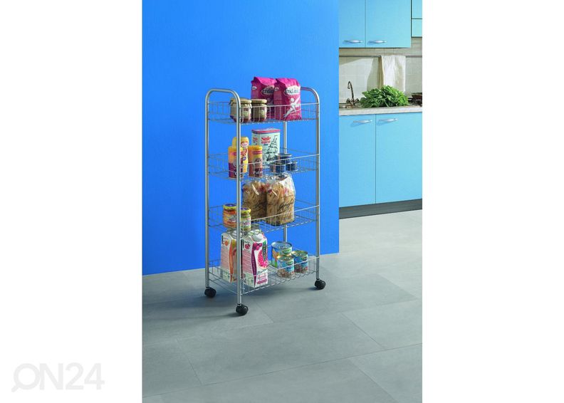 Korvriiul ratastel 4x Ascona, 41x23x84 cm, hõbe suurendatud