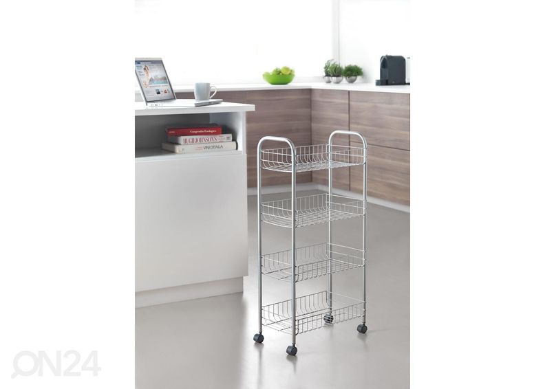 Korvriiul ratastel 4x Ascona, 41x23x84 cm, hõbe suurendatud