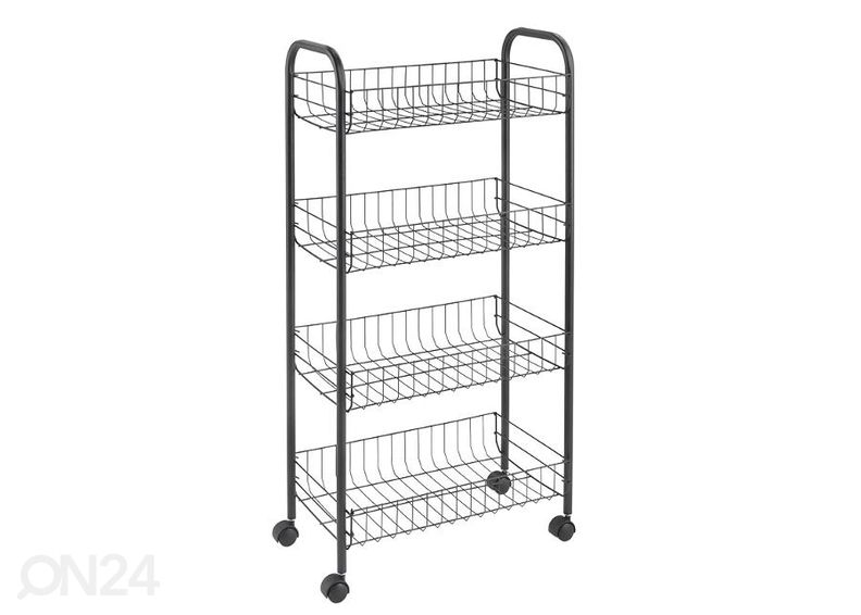 Korvriiul ratastel 4x Ascona, 41x23x84 cm, must suurendatud