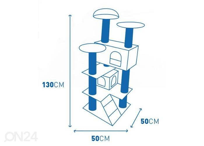 Kraapimispost Duvo+ New York 50x50x130 cm tumehall suurendatud
