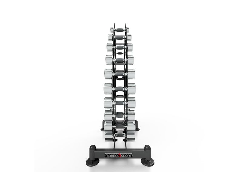 Kroomitud hantlid koos alusega 1-10 kg Marbo Sport suurendatud