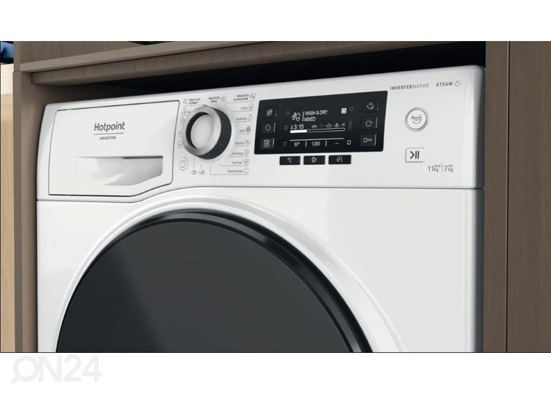 Kuivatiga pesumasin Hotpoint-Ariston NDD11725DAEE suurendatud