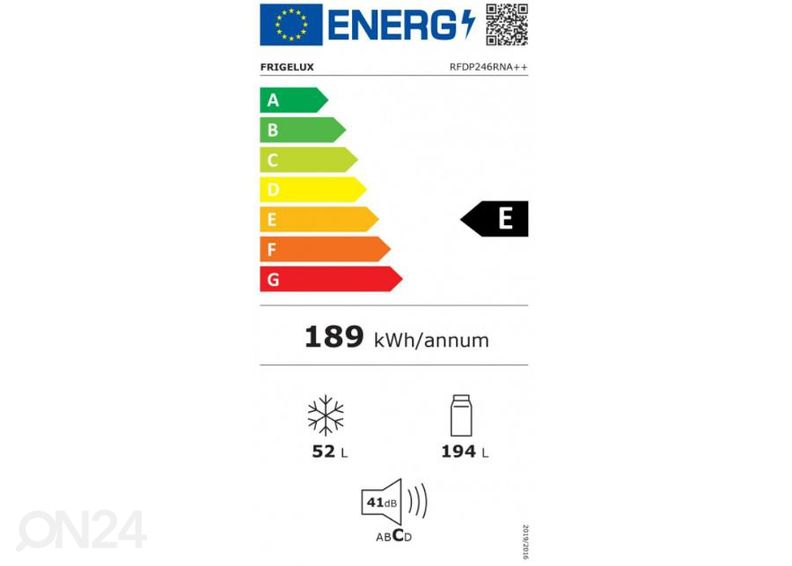 Külmik Frigelux RFDP246RNA, must suurendatud