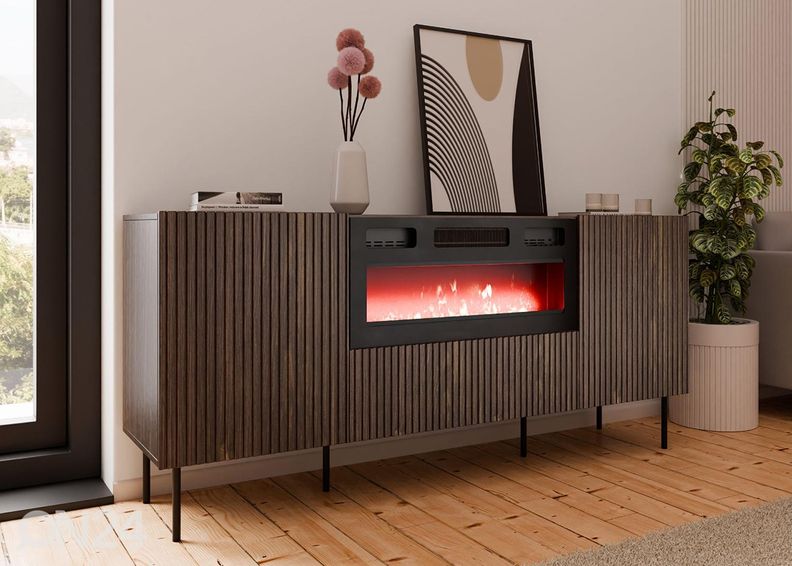 Kummut 180 cm + elektrikamin suurendatud