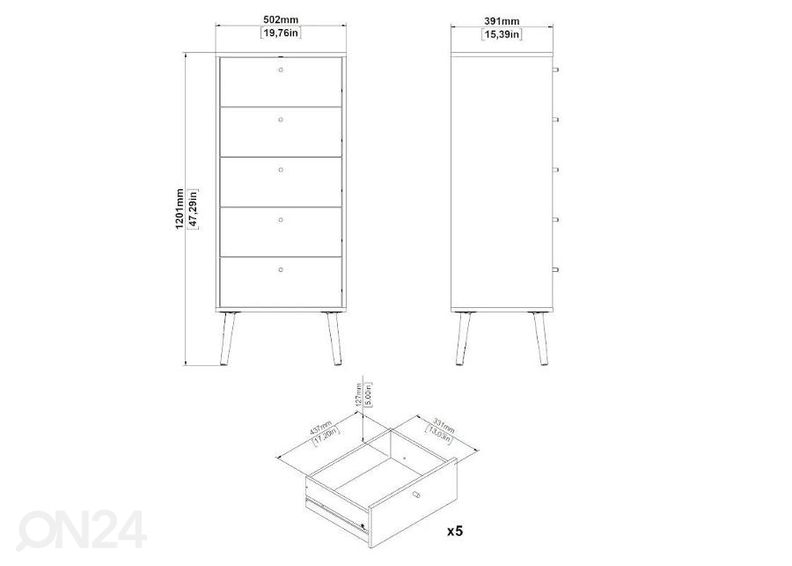 Kummut Bodo 50 cm suurendatud