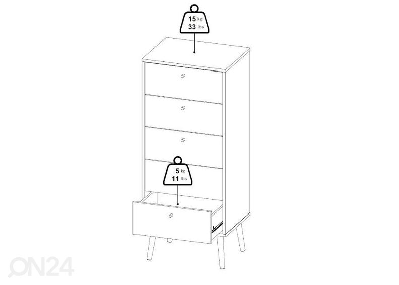 Kummut Bodo 50 cm suurendatud