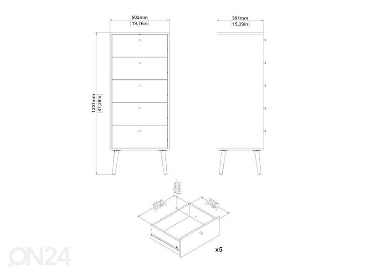 Kummut Bodo 50 cm suurendatud