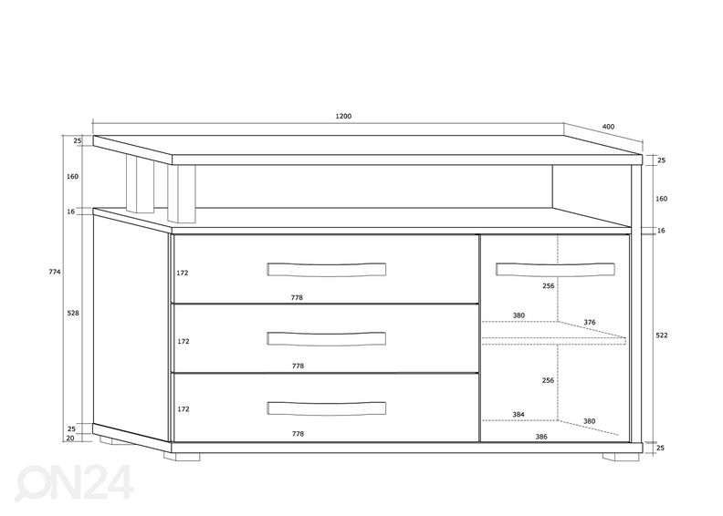 Kummut Cloghroe 120 cm suurendatud