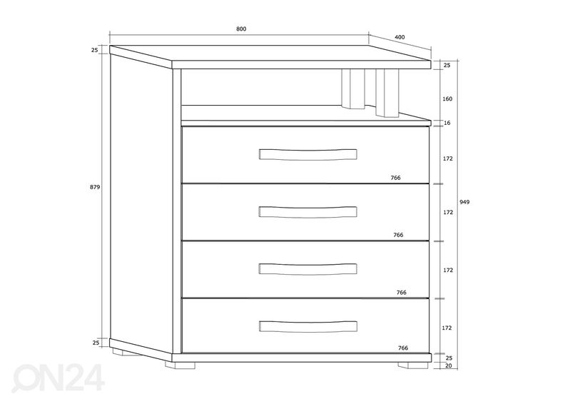 Kummut Cloghroe 80 cm suurendatud