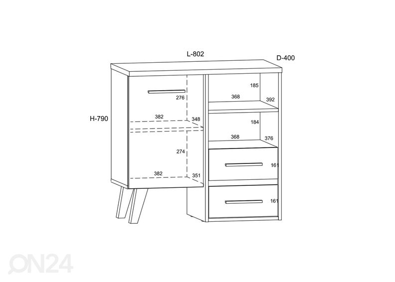 Kummut Clon 80 cm suurendatud