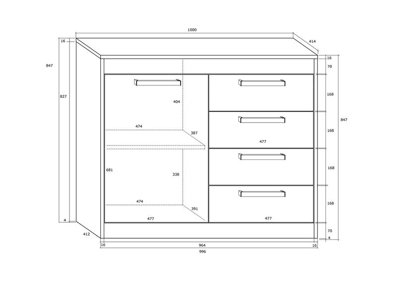 Kummut Cobhy 100 cm suurendatud