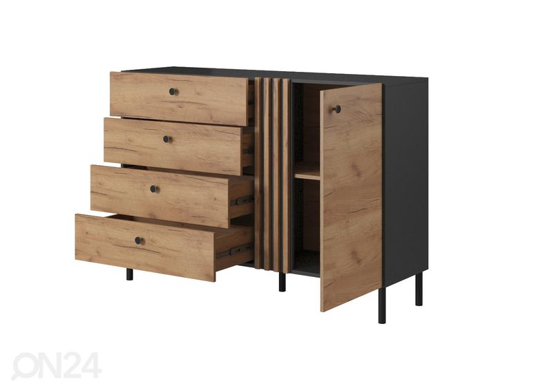 Kummut Deco B 138 cm, antratsiit/tamm suurendatud