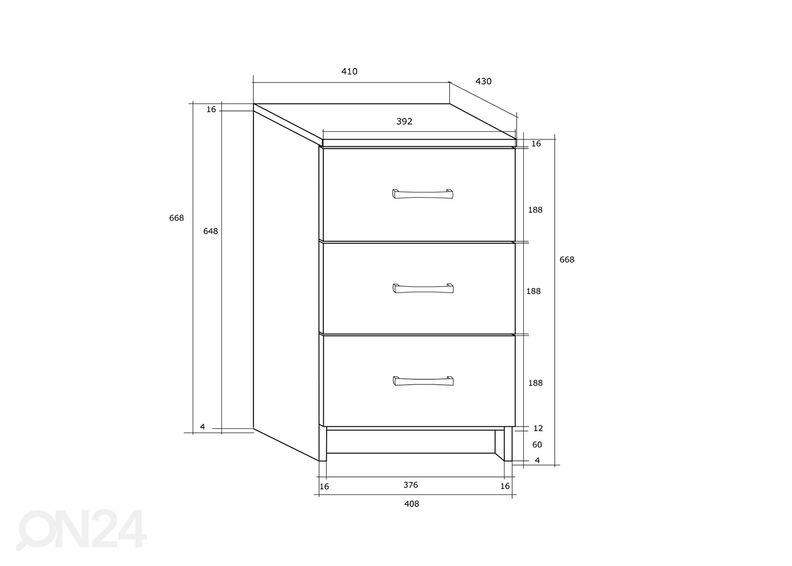 Kummut Drimo 41 cm suurendatud