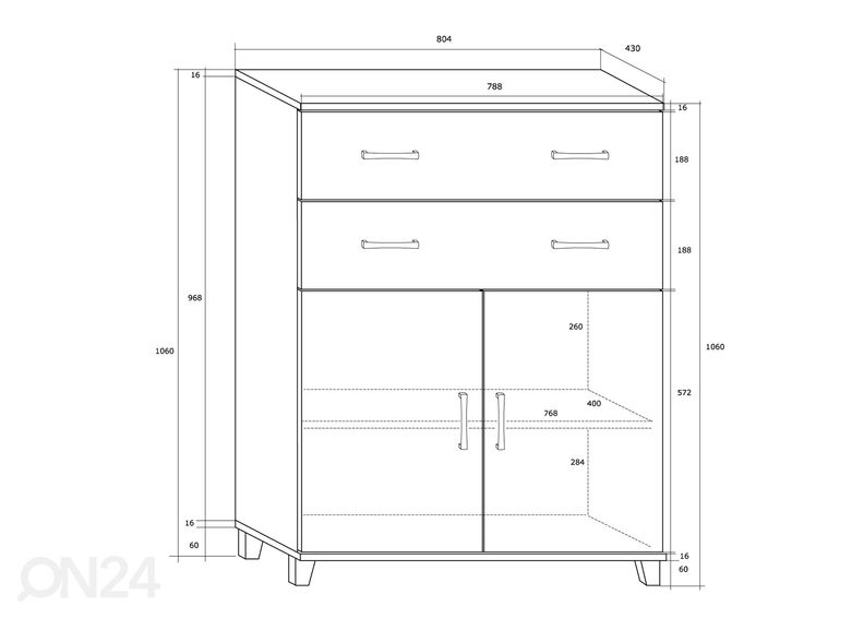 Kummut Drimo 81 cm suurendatud