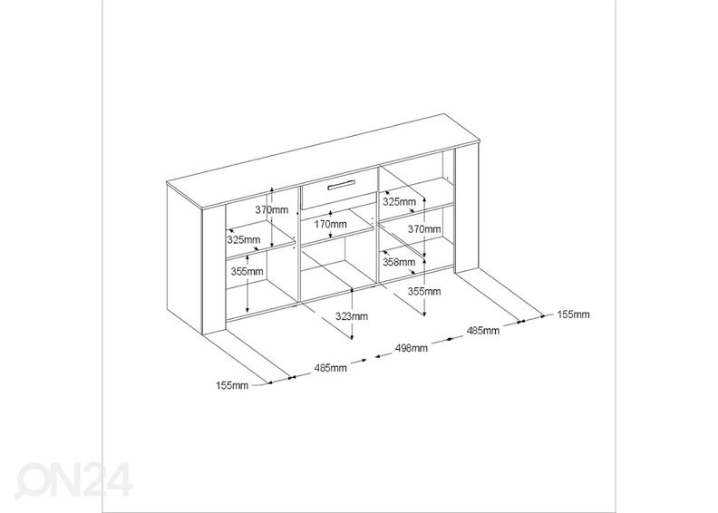 Kummut Helma 184 cm suurendatud
