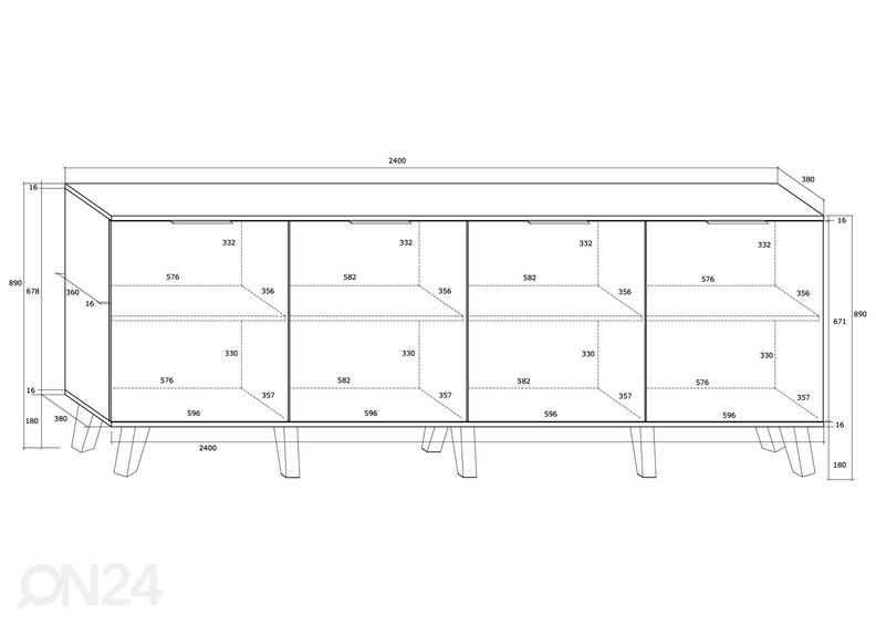Kummut Kilty 240 cm suurendatud