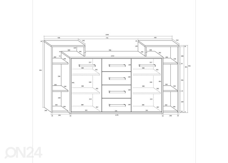 Kummut Macroom 165 cm suurendatud