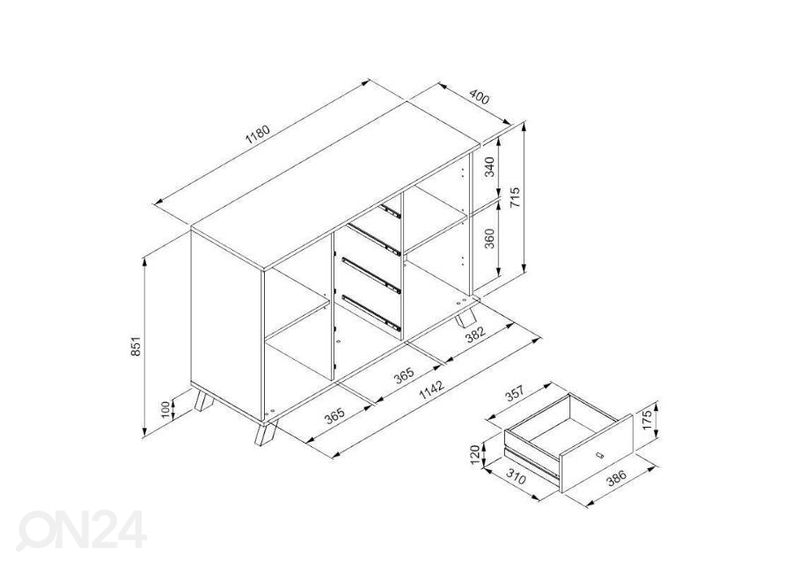 Kummut Medan 118 cm suurendatud