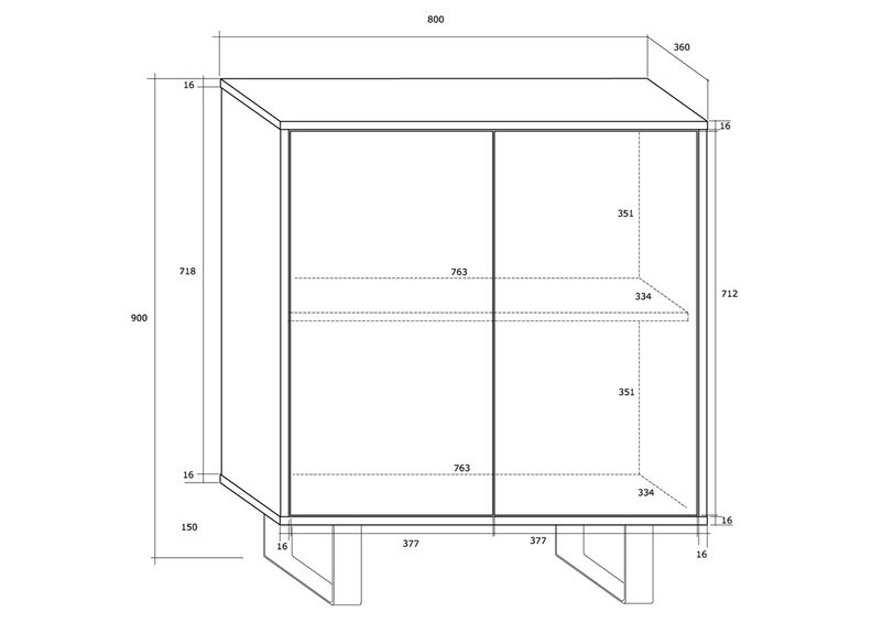 Kummut Rossca 80 cm suurendatud