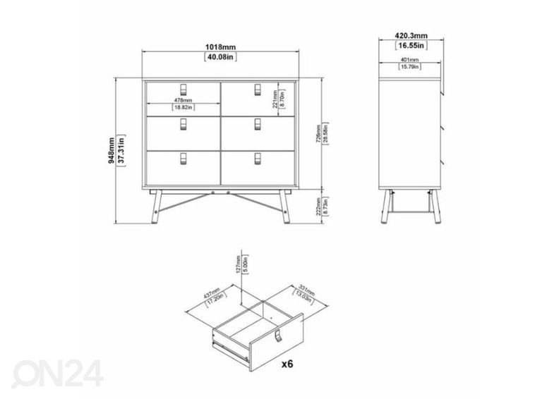 Kummut Ry 102 cm suurendatud