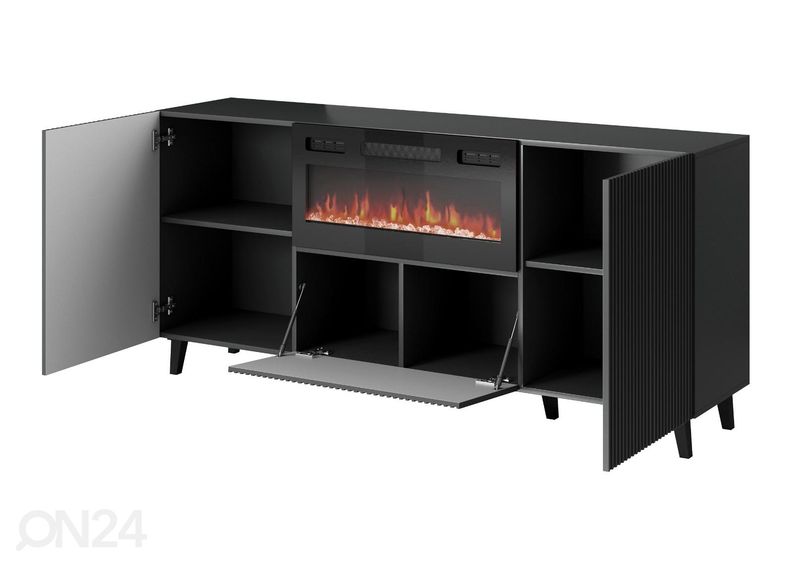 Kummut Vamos Grey 181 cm + elektrikamin suurendatud