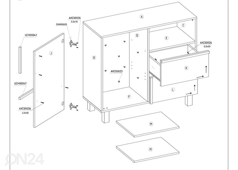 Kummut Youghal 100 cm suurendatud