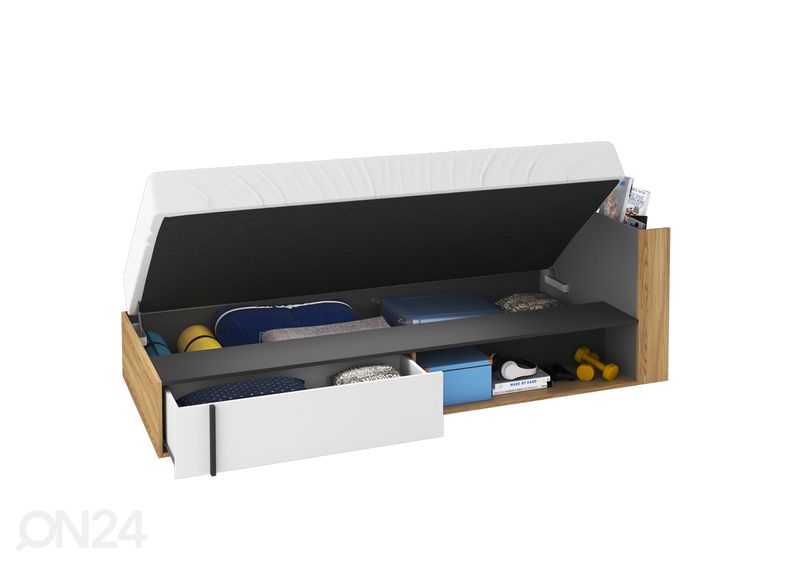 Kušett pesukastiga 90x200 cm suurendatud