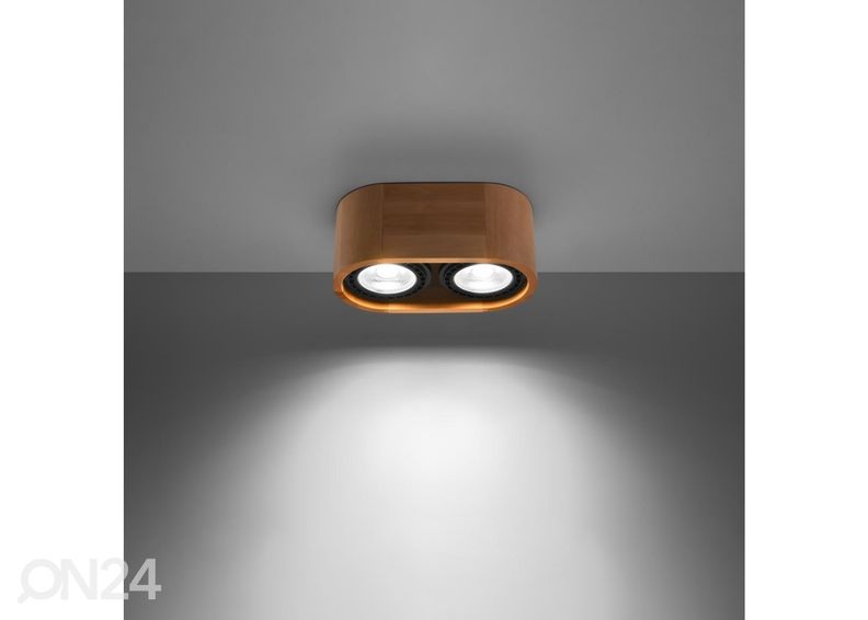 Laelamp Basic 2, naturaalne puit suurendatud