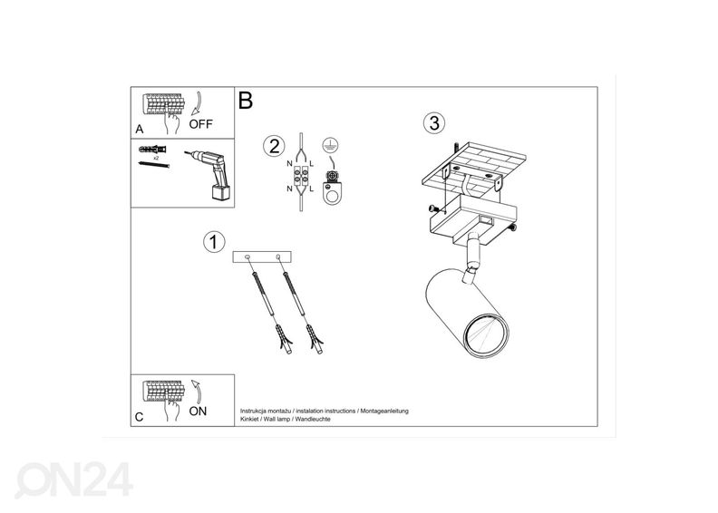 Laelamp Direzione 1, valge suurendatud