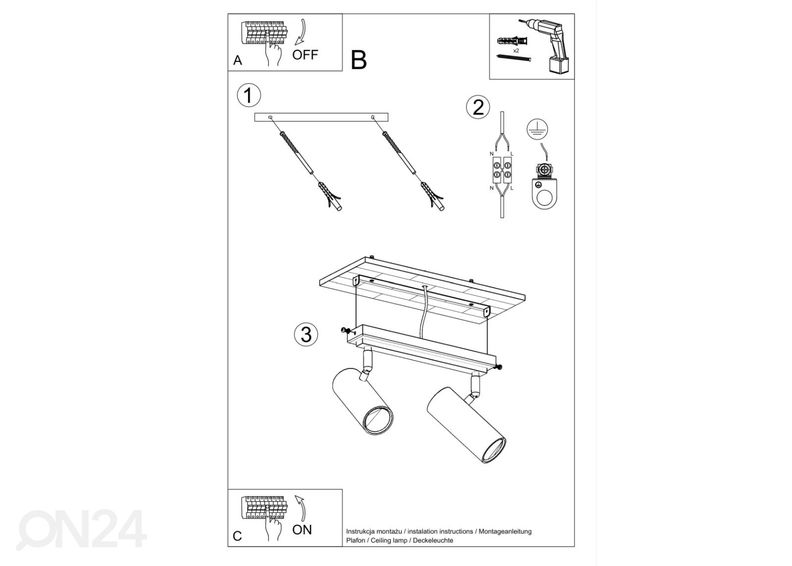 Laelamp Direzione 2, valge suurendatud