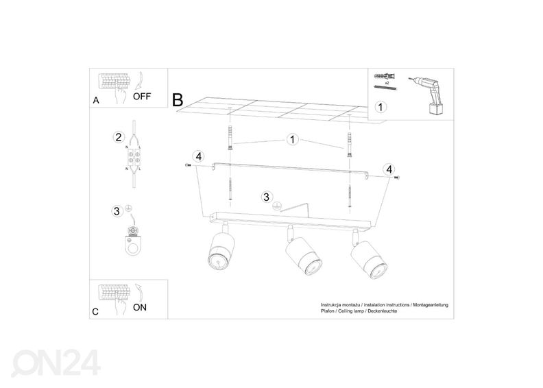 Laelamp Nero 3, must/kuldne suurendatud