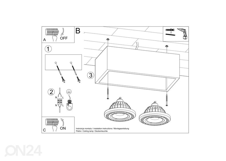 Laelamp Quatro 2, betoon suurendatud
