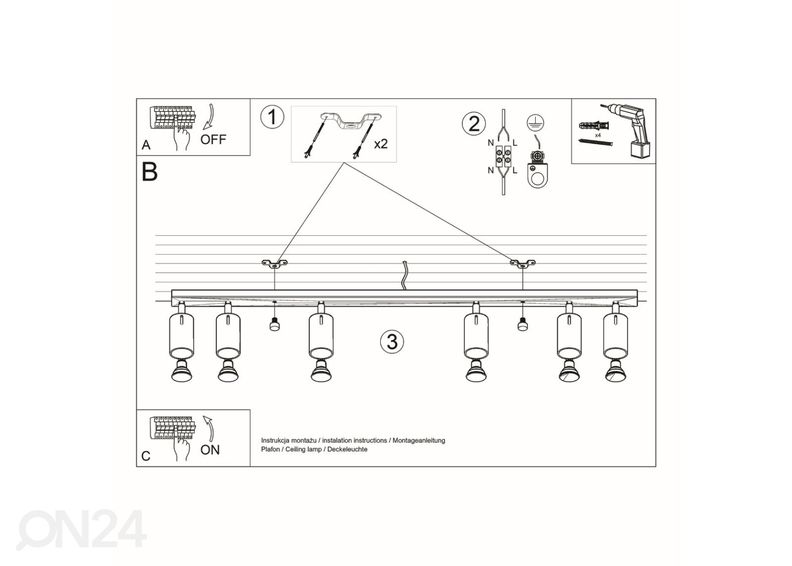 Laelamp Ring 6L, valge suurendatud