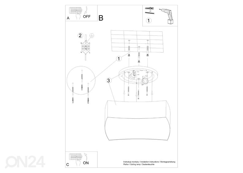 Laelamp Square 1, valge suurendatud