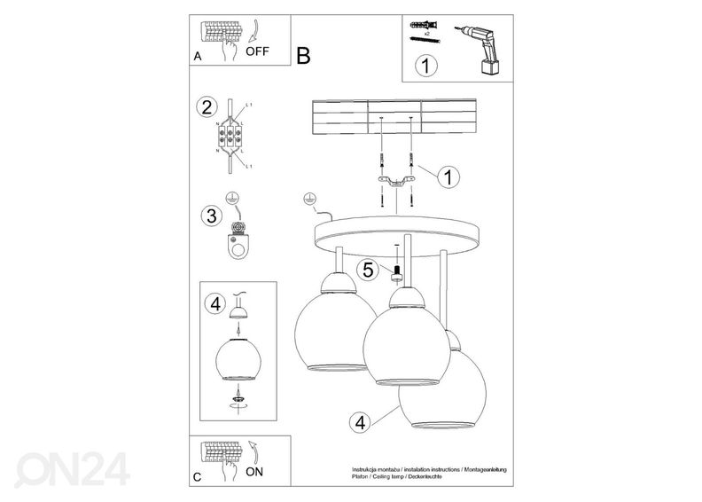 Laevalgusti Alino 3, must suurendatud